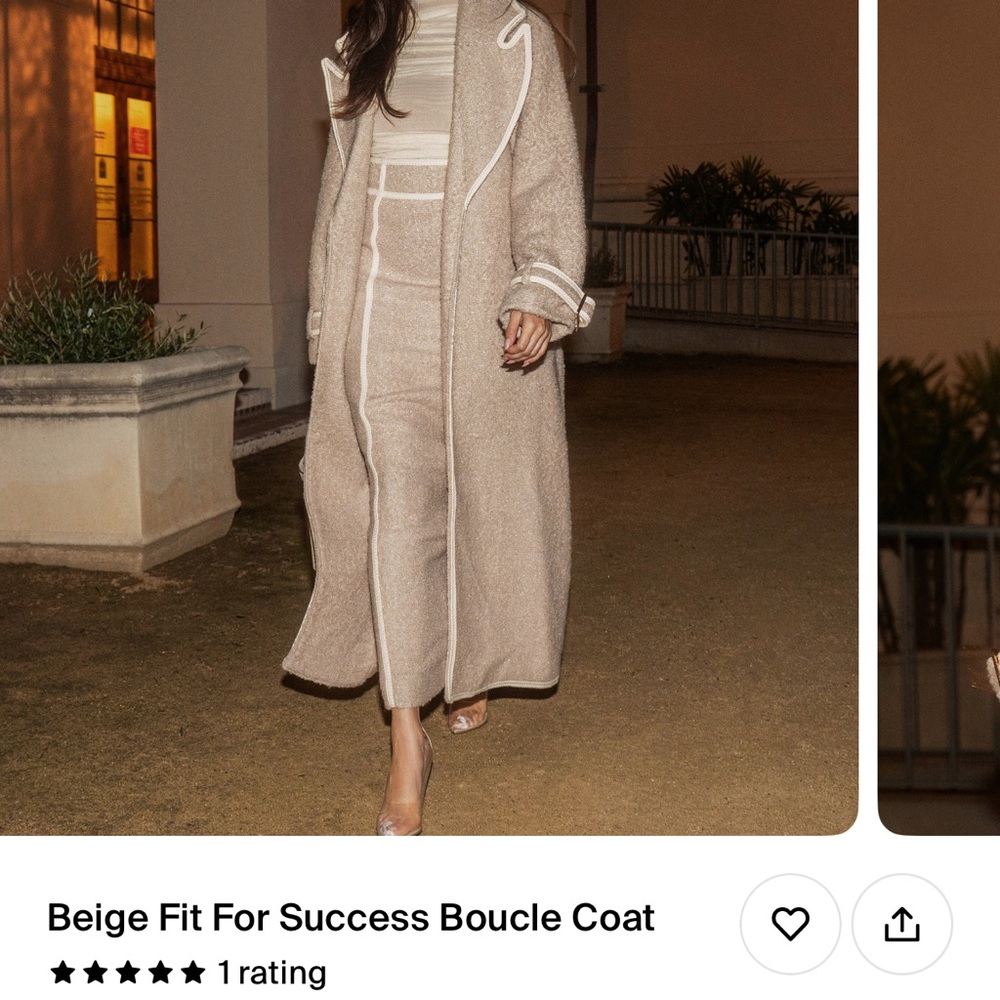 NWT beige bouncle trench coat medium - Picture 3 of 3